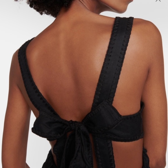 Crochet Trimmed Cutout Ramie Dress - Picture 5 of 9